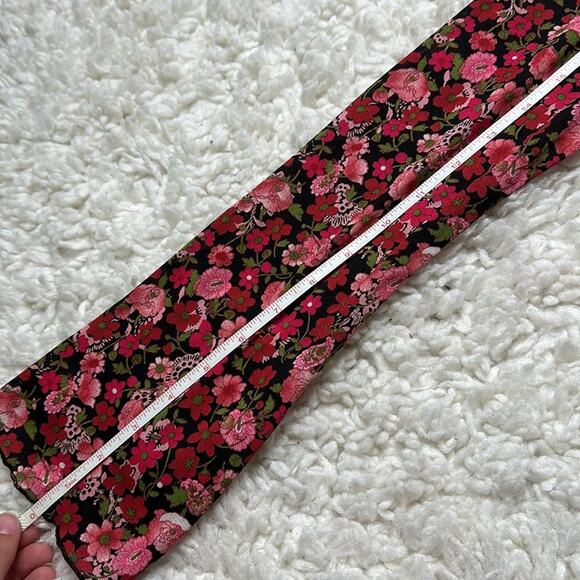 Pink and Black Y2K Long Sleeve Semi Sheer Long Sleeve Floral Square Neck ST20 - Picture 8 of 9